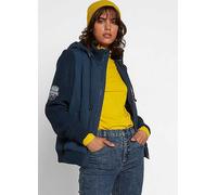 bonprix Knitted Sleeve Hooded Jacket Dark Blue