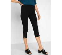 bonprix Laced Cropped Leggings Black