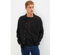 bonprix Long Sleeve Cotton Muslin Shirt Black