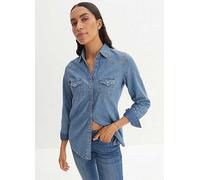 bonprix Long Sleeve Denim Shirt Denim