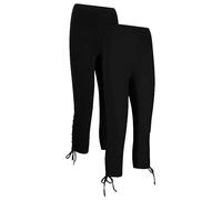 bonprix Pack of 2 Cropped Leggings Black/black