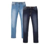 bonprix Pack of 2 Pairs of Jeans Dark Blue / Bleached