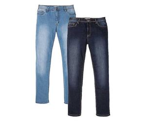 bonprix Pack of 2 Pairs of Jeans Dark Blue / Bleached