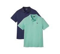 bonprix Pack of 2 Polo Shirts Sage / Dark Blue