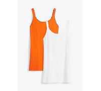 bonprix Pack of 2 Vest Tops Orange / White