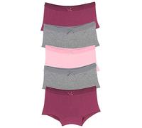 bonprix Pack Of 5 Girls Briefs Grey Marl/berry/pale Pink