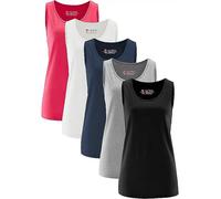 bonprix Pack of 5 Long Vest Tops Black