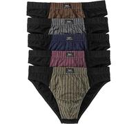bonprix Pack of 5 Striped Men's Briefs Dark Colours/black