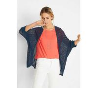 bonprix Pointelle Knit Cardigan Dark Blue