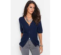 bonprix Short Sleeve Cardigan Dark Blue