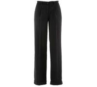 bonprix Wide Leg Turn Up Trousers Black