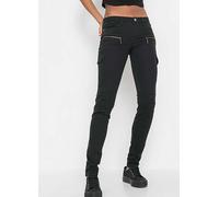 bonprix Zip Detailed Skinny Cargo Pants Black