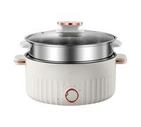 BONPUR Electric Hot Pot Cooker Set - Self-Heating Portable and Made with 304 Stainless Steel with Smart Touch for Cooking Rice Noodles Hotpot and More (4L) (D24cm with steaming rack)