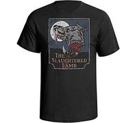 BONPUR Movie Fan-Art - The Slaughtered Lamb - Mens Cult Film Inspired Organic Cotton T-Shirt Size XXL Black