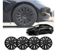 BONRYAN Fits Tesla Model 3 Hubcaps 18 inch 4 Hubcap Suitable for model 3 2019-2024 Matt Black tesla model 3 Accessories X Plaid Style