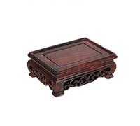 Bonsai Base Wooden Vase Base Lamp Teapot Wooden Oriental Style Rectangular Base Red Rosewood Wood Carving Display Stand Stable Home Decoration Display Stand (Size : Large)