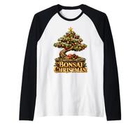 Bonsai Christmas! Japanese Zen Japan Lover Star Presents Raglan Baseball Tee