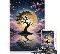 Bonsai Fantasy Landscape 1000 Pieces Jigsaws Adults Puzzles Mind Power Mind Calming Fun Uniform Edges (38X26CM)