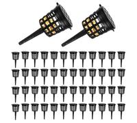 Bonsai Fertilizer Basket 50pcs with Lid - Mesh Nutrient Cup Feeder for Slow Release, Garden Fertilizer Container Box for Bonsai Orchid Succulents Plants, Animal Prevention Root Health Pot Inserts