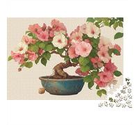 Bonsai Flower Tree Year in Pictures 1000 Piece with Clean Edges Jigsaw Puzzles As Dementia Friendly Activities for Concentration Games 52x38cm/1000pcs