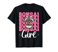 Bonsai Girl Tree Japanese Zen Pink Coquette Bow T-Shirt