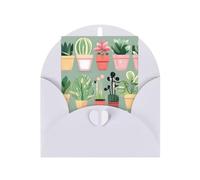 Bonsai Plant Greeting Card, 4x6 Inches, Heart-Shaped Envelope Packaging, #Suitable For All Occasions.