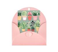 Bonsai Plant Greeting Card, 4x6 Inches, Heart-Shaped Envelope Packaging, &Suitable For All Occasions.