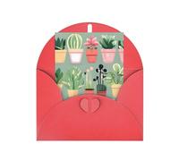 Bonsai Plant Greeting Card, 4x6 Inches, Heart-Shaped Envelope Packaging, &Suitable For All Occasions.