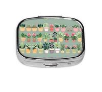 Bonsai Plant Square Pill Box Lightweight and Portable, with 2 Plastic Inserts, Suitable for Carrying in Pockets or Wallets.