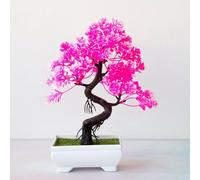 Bonsai Plastic Tree Flowers as Stylish Home Decor Perfect for Gardens, Living Rooms, and More (Pink)