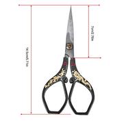 Bonsai Scissors Vintage Scissors Gold Plated Dragon and Phoenix Relief Design Scissors Stainless Steel Sewing Shears DIY for Bonsai, Art Craft, Food Paper Cutting