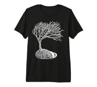 Bonsai Scrub Oak s Windswept Nature s Etched Graphic Premium T-Shirt