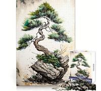 Bonsai Serenity Jigsaw 1000 Pieces for Teenagers Cognitive Workout Gentle Engagement No Rough Edges Meaningful Gift (38X26CM)