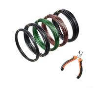 Bonsai Training Wire Kit With Scissors 50m Aluminum 3 Sizes Multi | Includes 5 rolls in black brown green gentle aluminum material for secure shaping suitable for beginners or