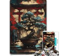 Bonsai Tree And Torii Gate Wooden Jigsaw Puzzle, Gift for Adults | Visual matching and sorting: a practical indoor pastime at your own pace.