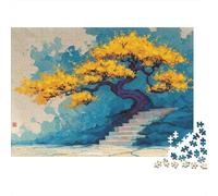 Bonsai Tree Art Colourful Yellow Bonsai Tree 1000 Pcs Jigsaws for Adults The Impossible Challenge Brain Development 70x50cm/1000pcs