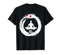 Bonsai Tree Enso Circle Zen Buddhist Japan Flag Meditation Value Graphic T-Shirt, Men, Black, M