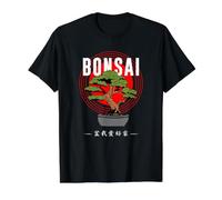 Bonsai Tree Enthusiast Retro Sunset Illustration Value Graphic T-Shirt, Men, Black, L