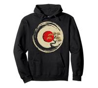 Bonsai Tree In Japanese Zen Buddhist Enso Circle Pullover Hoodie