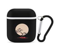 Bonsai Tree Japanese Rising Sun Earphone Case Cover Compatible with AirPods 1&2 Shockproof Bluetooth Headset Case White-style