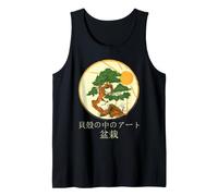 Bonsai Tree Japanese Sun Art Traditional Garden Aesthetic Tank Top