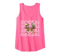 Bonsai Tree Japanese Zen Girl Mom Pink Coquette Bow Tank Top