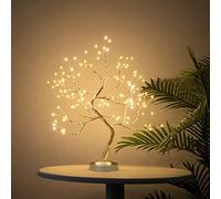 Bonsai Tree Light Golden Matte 20 Inches Artificial Tabletop Fairy Light Tree Lamp,Eight Lighting Modes,USB or Battery Operated with Timer,Decor of Bedroom,Living Room,Christmas (Warm White)