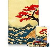 Bonsai Tree over The Waves Jigsaw Puzzles 1000 Pieces for Adults Smart Challenge Peaceful Escape Fine Lock Ideal Present (38X52CM)