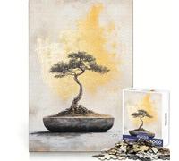 Bonsai Tree Painting 1000 Piece Adult Puzzles Brain Development Light Enjoyment Sharp Edges (50X75CM)