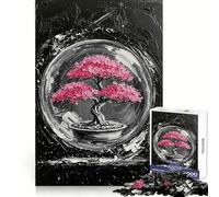 Bonsai Tree Painting Jigsaw Puzzles for Adults1000 Piece Creative Think Soothing Downtime Exact Edges Xmas Surprise (38X26CM)