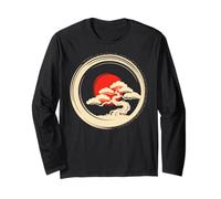 Bonsai Tree Samurai Art in Japanese Zen Buddhist Enso Circle Long Sleeve T-Shirt
