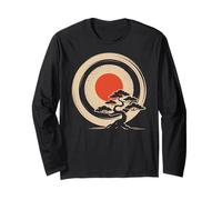 Bonsai Tree Samurai Art in Japanese Zen Buddhist Enso Circle Long Sleeve T-Shirt