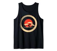 Bonsai Tree Samurai Art in Japanese Zen Buddhist Enso Circle Tank Top