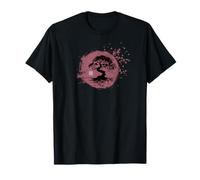 Bonsai Tree Silhouette Cherry Blossom Zen Japanese Art T-Shirt
